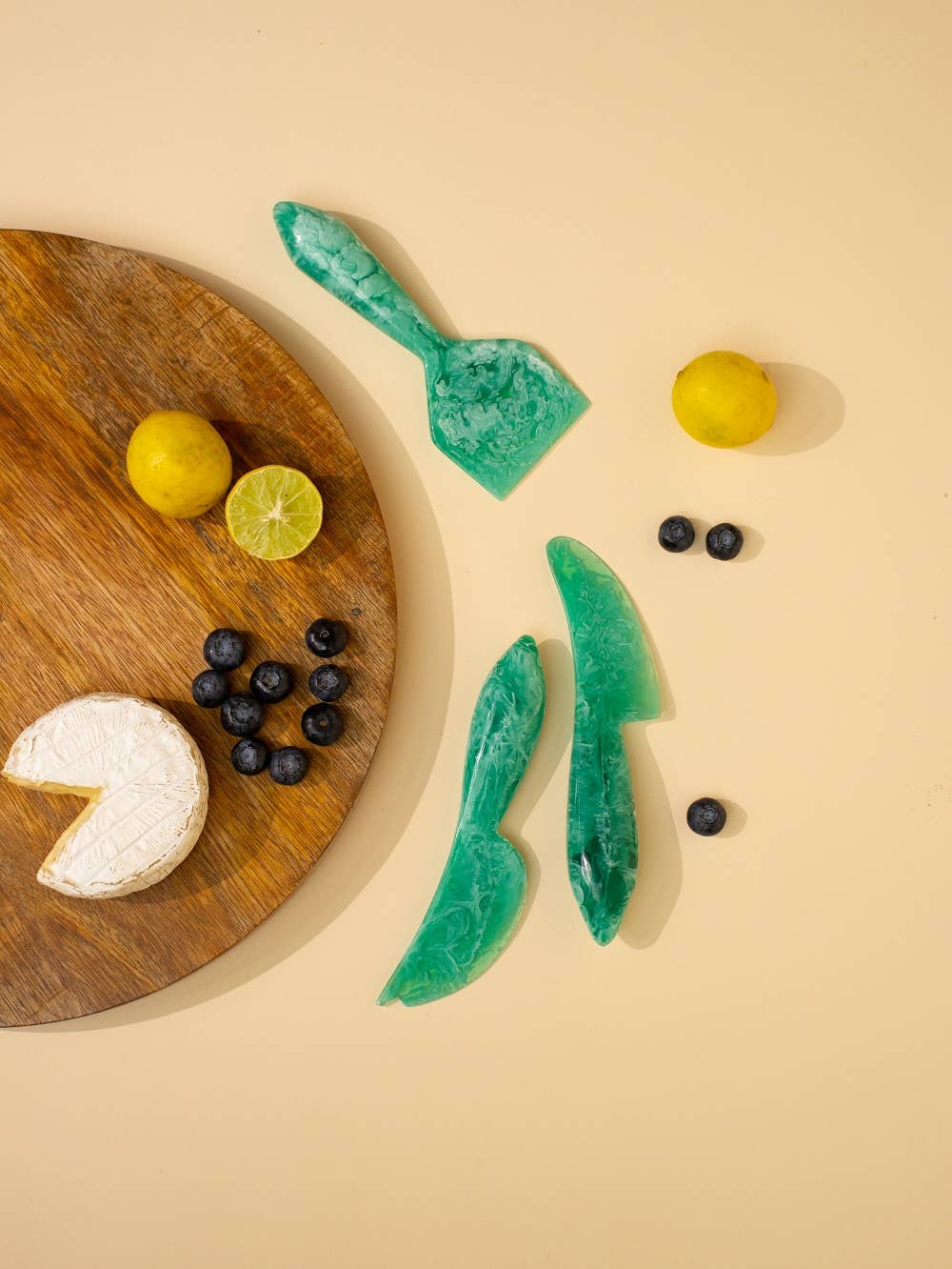 Resin Cheese Knife, Green (Set of 3)