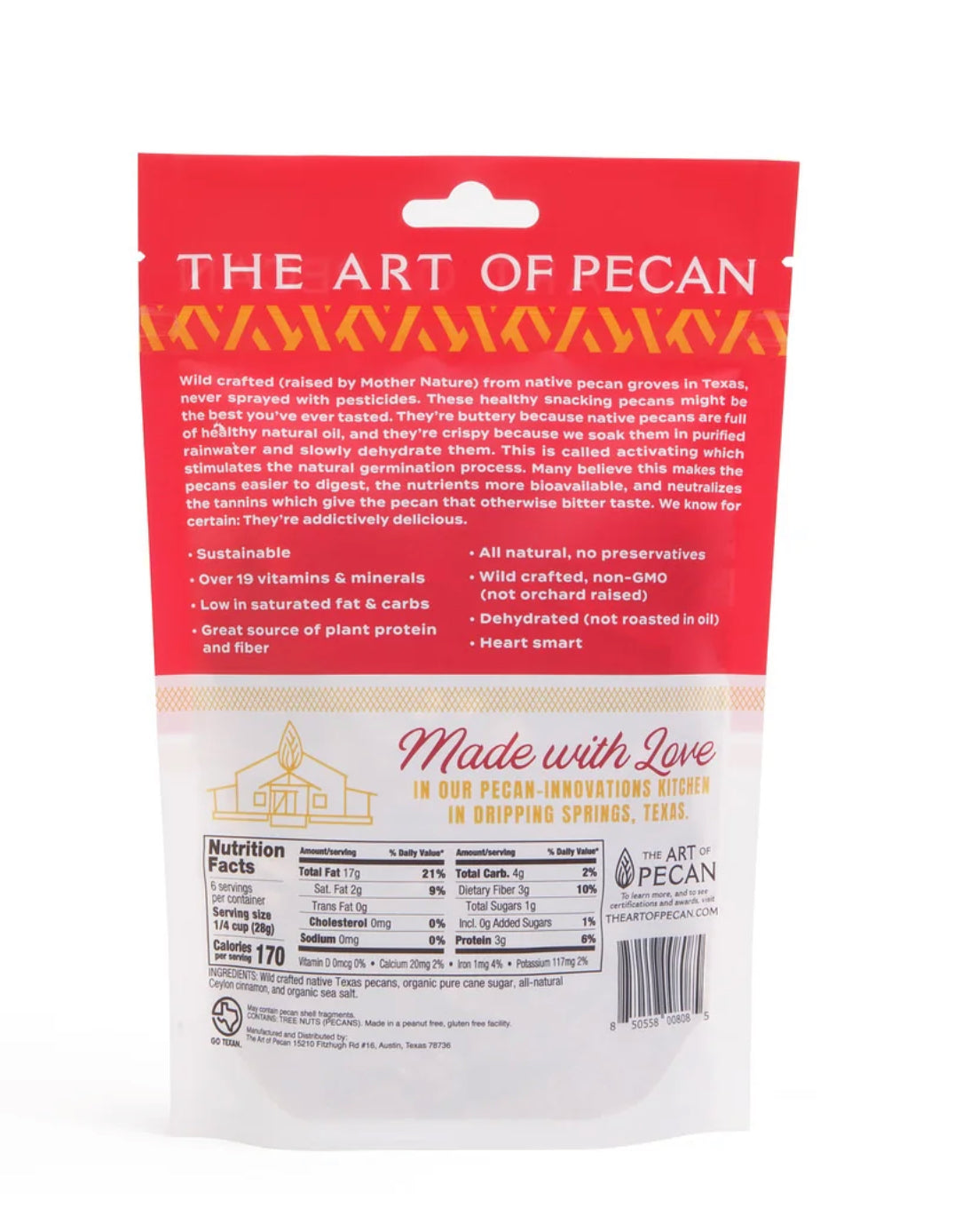 The Art of Pecan Activated Native Texas Pecans - Cinnamon
