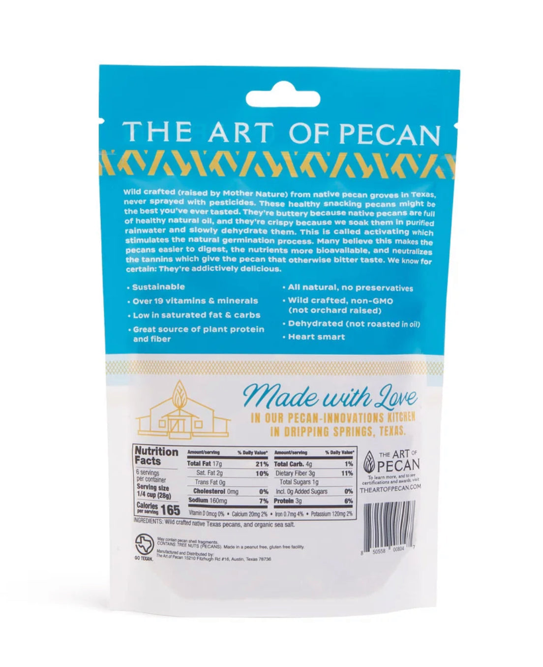 The Art of Pecan Activated Native Texas Pecans - Sea Salt
