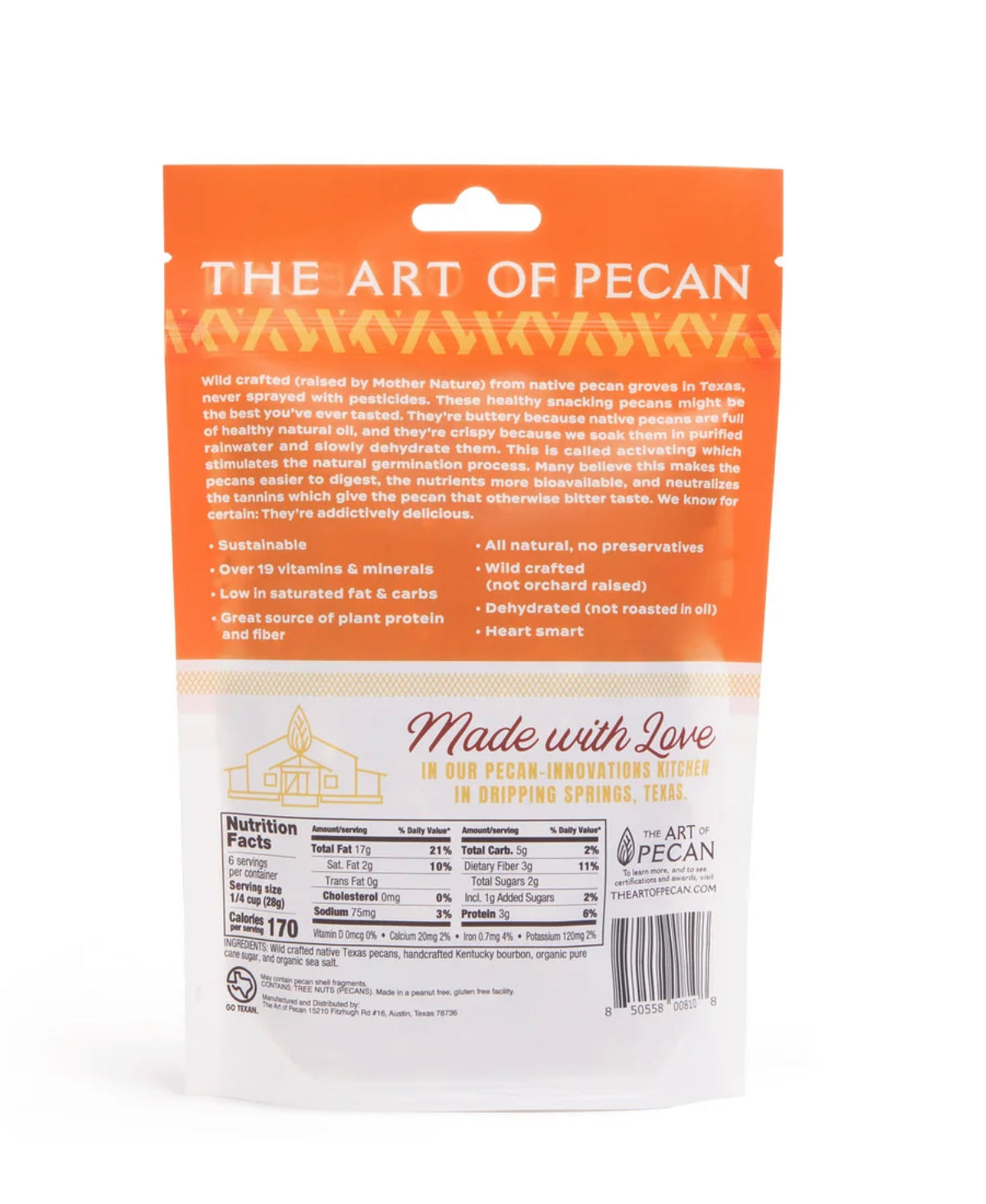 The Art of Pecan Activated Native Texas Pecans - Bourbon