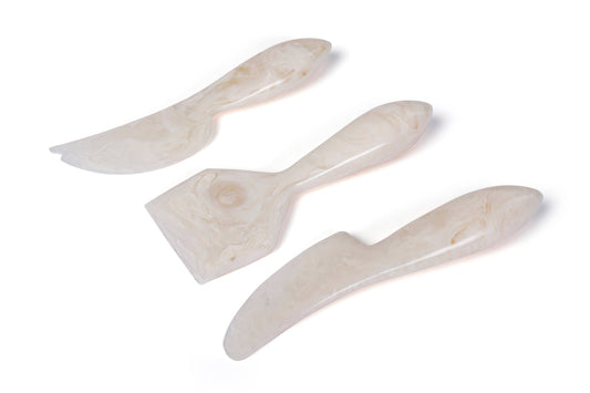 Resin Cheese Knife, Vanilla  (Set of 3)