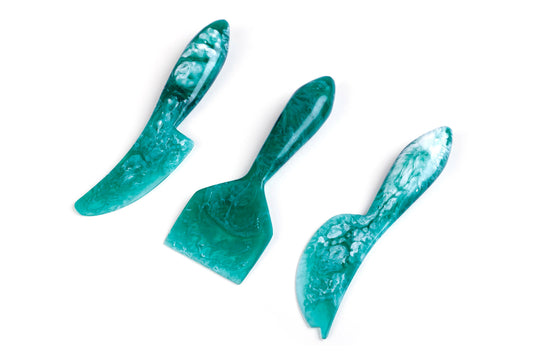 Resin Cheese Knife, Green (Set of 3)