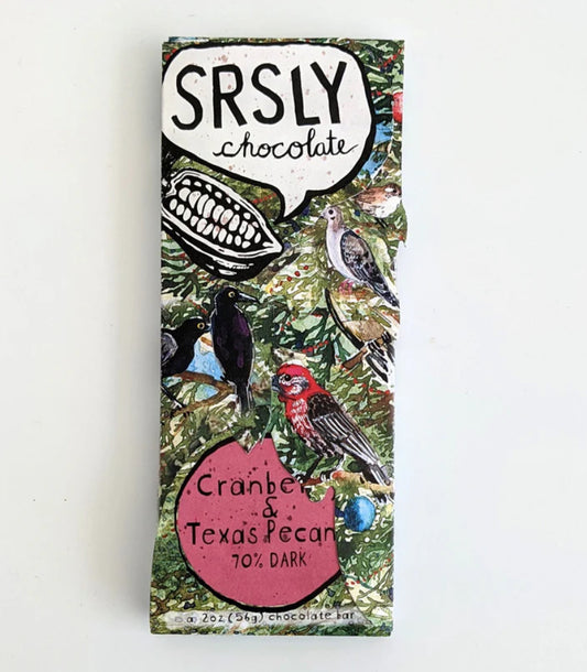 SRSLY Cranberry & Texas Pecan Chocolate Bar